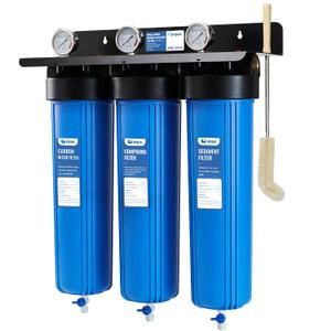 WF3-01 3-Stage Whole House Water Filtration System, Reduces Heavy Metals (Lead, Mercury, Arsenic, Cadmium, Chromium), Chlorine, Sediment, Odor, and VOCs