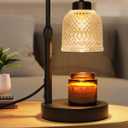 AIFEI Candle Warmer Lamp with Timer, Dimmable Adjustable Height Candle Lamp, Birthday Gifts for Women Mom Sister Friends, House Warming Gifts New Home, Candle Lamp Warmer with 2 Bulbs - Coal Black