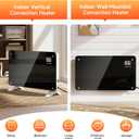 SUNDATE Convection Heater Wifi Control, Indoor Space Heater, 1500W Electric Heating with Remote Control, Digital Display, Fast Heating, 24H Timers for Living Room, Bedroom, Office (Black W/White)