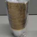 I00000 Heavy Duty Plastic Cups, 9 oz, Gold Rimmed, Clear, 100 Count, BPA Free, Disposable, for Party & Wedding