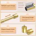 Double Curtain Rod 66 to 120 Inch, HOTOZON 1 Inch Heavy Duty Double Curtain Rods for Windows 54 to 116 Inches(4.5-9.6 ft), Telescoping Drapery Rod with Simple End Finials, Gold