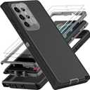 YKHJKLEC for Samsung Galaxy S22 Ultra Case, Military Grade Shockproof/Drop Proof/Dust Proof Case with 2Pcs Self Healing Flexible TPU Screen Protector & Camera Lens Protector (Black/Grey)