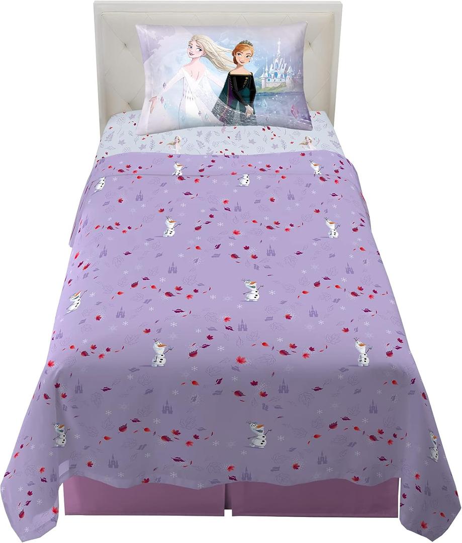 Disney Frozen 2 Kids Bedding Super Soft Microfiber Sheet Set, Twin, "Official" Disney Product By Franco