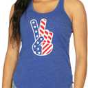 Tipsy Elves Womens 4th of July Tank Tops Cute Patriotic American Flag Shirt Sleeveless July Fourth Outfits (Blue)