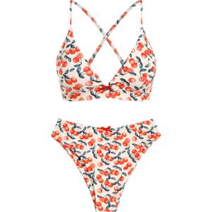 ZAFUL Women's V Neck Bikini Set High Waisted Swimsuits Lace Up Bow Decor Cheeky Two Piece Bathing Suit (1-light Yellow) ZAFUL Women's V Neck Bikini Set High Waisted Swimsuits Lace Up Bow Decor Cheeky Two Piece Bathing Suit (1-light Yellow)