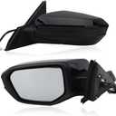 Driver Side Mirror Compatible With 2016 2017 2018 2019 2020 2021 Honda Civic LX SE Sport,Mirror with Power Glass,Non-Heated,Manual Folding (Left-3pins, Black)