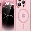 TOCOL Magnetic for iPhone 14 Pro Case, Upgraded Full Camera Protection, Compatible with Magsafe, Drop Protection, Translucent Matte Back Bumper Phone Cover 6.1-Inch (Light Pink)