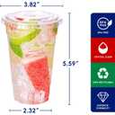 JOLLY CHEF 500 Pack 20 oz Clear Plastic Cups with Flat Lids, Disposable Iced Coffee Cups, Premium Crystal Smoothie Cup for Party, Cold Drinks, Juice, Wedding, Christmas, Birthday, Halloween, Party