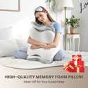 JINXIA Cervical Neck Pillow for Sleeping, Odorless Memory Foam Pillows & Soft Silk Cover, Ergonomic Orthopedic Pillow for Side Back Stomach Sleepers, Neck and Shoulder Pain Relief, White and Gray