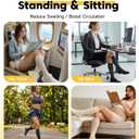PULIOU Compression Socks for Women Men,20-30mmHg Graduated Circulation, for Nurses,Flying,Travel,Athletic,Running,2 pairs (Black), L-XL