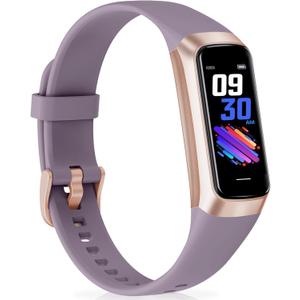 Fitness Tracker with 24/7Heart Rate, Blood Pressure, Sleep Tracking, Calorie, Activity Tracker with 1.1" AMOLED Color Screen, Waterproof Step Tracker for Android iPhones Women Men (Orchid)