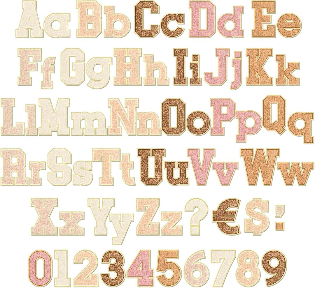 134 Pcs 5 Inch Bulletin Board Letters for Classroom Alphabet Numbers Combo Set Cutouts Letter for Bulletin Board Display Chalkboard School Decor(Boho)