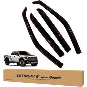 In-Channel Rain Guards for Ford F150 2015-2020 SuperCrew, Side Window Deflectors