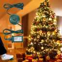 Flutesan 6 ft Power Cord LED Transformer 8 Light Modes for Christmas Light Raintight Foot Switch 5/8 Inch Plug Compatible Replacement Holiday Connector for LED String Holiday