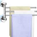 Magnetic Swivel Towel Rack, Stainless Steel 3-Arm Towel Bar, Magnetic Paper Towel Holder for Fridge,Magnetic Towel Racks for Bathroom Kitchen Organizers and Storage