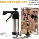 Stainless Steel Cookies Press, Cookies Press for Baking,Cookie Press Gun Kit with 13 Cookie Discs and 8 Piping Tips for DIY cake Maker Decorating Baking Supplies