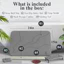 Stone Bath Mat 24 x 15 in, Stone Bath Mat for Bathroom Natural Diatomaceous Earth Bath Mat, for Kitchen/Bathroom, Bath Stone mat with soap Holder, Storage Caddy & Sanding Tool (Light Grey-Sculpted)