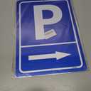 2-pack Parking Sign This Way to Parkinglot Aluminum Signage, Show Where to Park, Size 25 X 35 cm, Blue