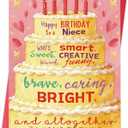 4 x Niece Birthday Card – Sweet and Loving Birthday Card from Aunt or Uncle