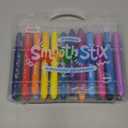 Ooly Smooth Stix Gel Crayons for Kids and Adults with Paint Brush - Set of 24 Watercolor Rainbow Crayons for Glass and Paper with Case, Twist-Up Gel Crayon Set