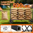 Wagons Carts Foldable Heavy Duty Collapsible Wagon for Groceries, Apartment Moving & Storage Wagon cart with Wheels Foldable, Portable Folding Wagon for Yard Work, Travel, Shopping, Picnic & Beach