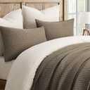 EVERGRACE Cross Stitch Pre-Washed Cotton Quilt Bedding Set King Size, Oversized 3 Pieces Lightweight Bedspread Coverlet for All Season, with 2 Matching Shams, Mocha Brown, 108"x96" | Cross Stitch, Timeless, 100% Cotton, Pre Washed, Oeko-Tex Certified, Oversized, KING/CAL KING