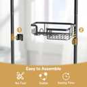 Corner Shower Caddy Tension Pole Adjustable 29124 Inch, 4 Tier Rustproof Shower Organizer Shelf Rack, Quick Installation Bathroom Storage Shower Caddy Corner Pole, Black