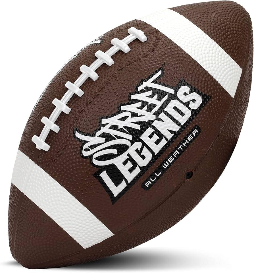 Street Legends Youth Football for Kids: Size 7 Rubber Football for Training, Practicing, Recreational Play- Kids Football (Brown/White)