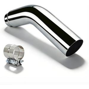 5 to 6 Inch Exhaust Elbow with Clamp - Polished Elbow, 5" ID / 6" OD, Chrome Diesel Exhaust Tip for Pickup Trucks and Cars