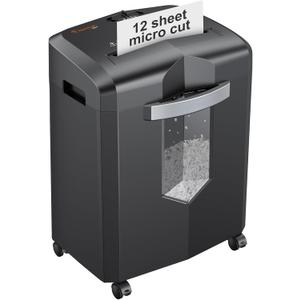 Bonsaii 12-Sheet Micro Cut Heavy Duty Paper Shredder for Home Office