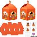 VIHOSE 16 Sets Thanksgiving Turkey Crafts Fall Thanksgiving Tissue Paper Lanterns Craft Kits Bulk Make Your Own Autumn Harvest Party Suncatchers Ornament for Home Fall Theme Party Favors
