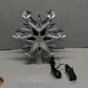 Christmas Star Tree Topper Lighted with 6 Projection Modes, 12-Pointed Star Christmas Tree Topper with Built-in LED Rotating Lights, Silver Christmas Tree Ornament for Xmas Holiday Decorations