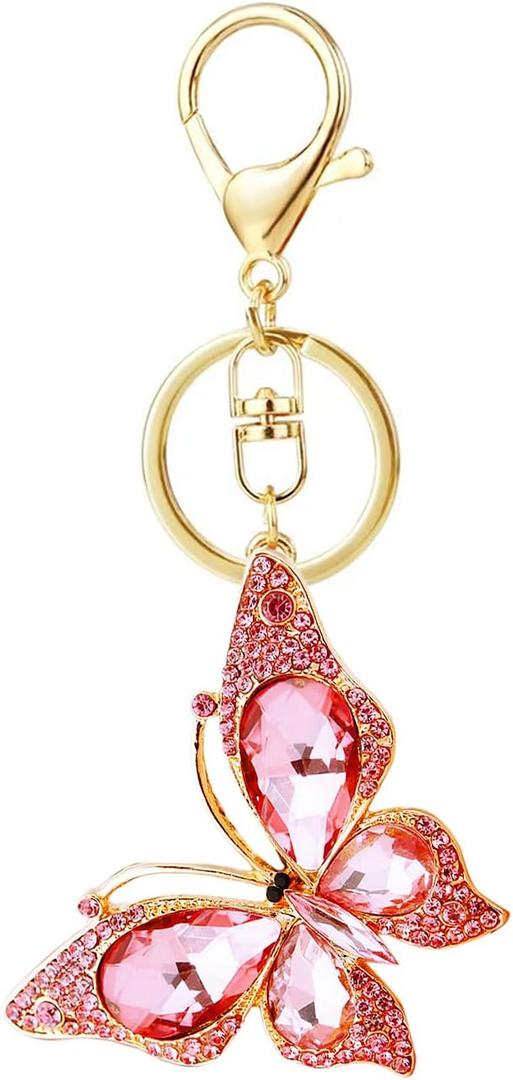 6 x Butterfly Keychain Birthday Gifts for Women Mum, Keychains Bag Charms Purse Charms for Handbags