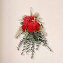2pcs Artificial Eucalyptus Wreath Fake Floral Swag Front Door Teardrop Wreath Front Door Hanging Garland for Festival Holiday Home Party Supplies - Red