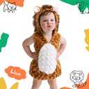 2 x UQJE Baby Lion Costume Furry Cuddly Toddler Lion Costume Halloween Adorable Plush Lions Dress-Up Kids Animal Costumes (2'24" - 2'28", Brown)