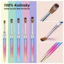100% Kolinsky Acrylic Nail Brush,3D Pure Handmade Round Shape Size 12 Nail Brushes for Acrylic Application, Professional Nail Art Brush Manicure for Professional Manicure DIY Home Salon(#12)