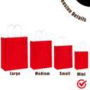 qiqee 50-Packs Red Paper Gift Bags with Handles Bulk 4.5"x2.5"x6" Mini Size Party Favor Bags Multiple Uses