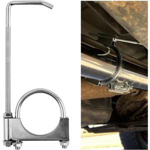 2.5 Inch Exhaust Hangers,Heavy Duty Adjustable 2.5 Exhaust Clamp with Muffler Hanger for Muffler Pipe Vibration Damping and Fixing,Universal Exhausts Hanger Rod Car Accessories