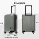 LEVEL8 Carry on Luggage Airline Approved, Hardshell Suitcases with Spinner Wheels, Lightweight PC Luggage, 20 inch, Green