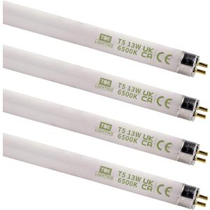 TBE LIGHTING 13w / 21 inch Cool White 6500K Tubes - F13T5/D Tube Lamps 21''- CFL Bulbs - G5 2-Pin Base Fittings - T5 High Efficiency Lamps (4-Pack)