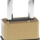 Master Lock Combination Lock, Heavy Duty Weatherproof Padlock, Resettable for Outdoor Use, Brass Finish, M175XDLF (1-1/2 in. Shackle)