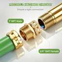 Lead-Free Brass 3/4" GHT Female to 1" NPT Male Swivel Adapter, Heavy-Duty Thickened Wall, Hose to Pipe Fitting, 2 Pack