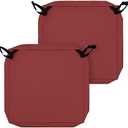 Easy-Going Waterproof Patio Seat Cushion Covers 24x22x4 inch 2 Pack Replacement Non-Slip Outdoor Cushion Slipcover with Zipper and Adjustable Straps for Outdoor Furniture, Covers Only, Red