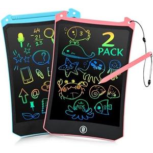 EooCoo Toddler Toys, LCD Writing Tablet for Kids 2 Pack, Drawing Pad for Kids, Toddler Travel Essentials, No Mess Coloring Books, Road Trip Activities, Age 3-5 Boys Girls Gifts - 8.5 Inch