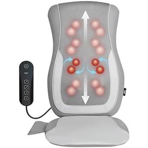 Mynt Massage Chair Pad with 4 Deep Kneading Nodes, Shiatsu Back Massager for Chair