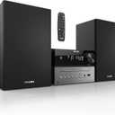 Philips Bluetooth Stereo System for Home with CD Player for Home, Wireless Streaming, MP3, USB, Audio in, FM Radio, 18W, Micro Music Sound System