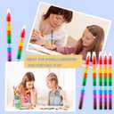 24 Stackable Crayons, Buildable DIY Crayons for Classroom & Office, Rainbow Colors