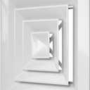 Vent Systems 9 x 9 Inch (Neck Size) Square Ceiling Diffuser - Aluminum Air Vent Cover for Drop Ceiling - Air Deflector for Ceiling Vent, HVAC Air Supply, 4-Way Airflow - Fits Plenum Ceiling Box & AC