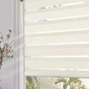 Persilux Blackout Zebra Blinds for Windows (35.5" W x 47" H, Beige) Cordless Zebra Shades for Indoor Windows, Sheer Shades Thermal Insulated Blinds with Upgraded Cassette, Window Shades for Home