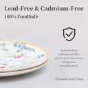Floral Dinnerware Set for 4, 12-Piece Porcelain Plates and Bowls, Gold Rim